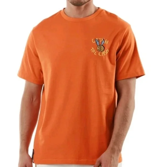 Bain De Mer Catch The Dollar St. Tropez Luxury Resort Orange Short Sleeve Tee C